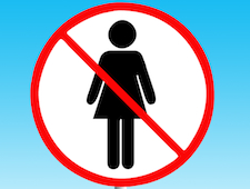 discriminative road style sign depicting sexism and discrimination